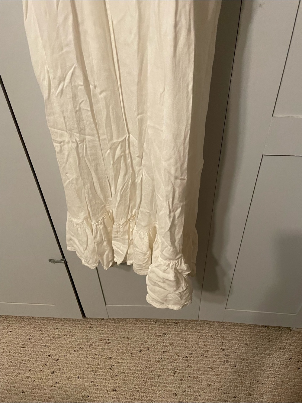 Bohemian Cream Crochet-Trim Maxi Dress with V-Neck - Picture 5 of 13